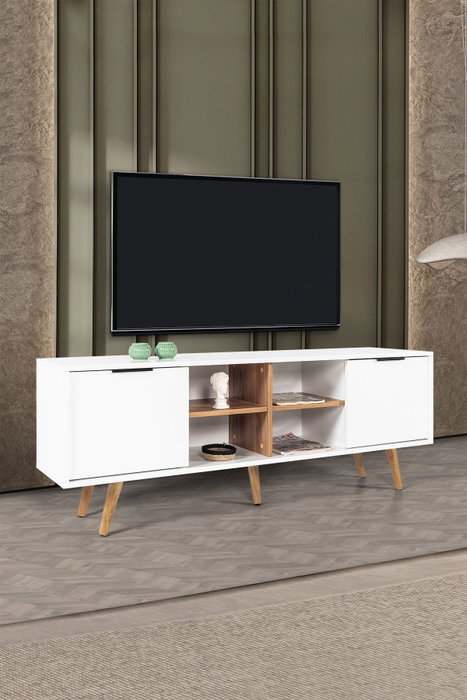 Hanah Home Sina 3618 Soporte para TV Blanco y Nogal Hanah Home Sina 3618 Soporte para TV Blanco y Nogal